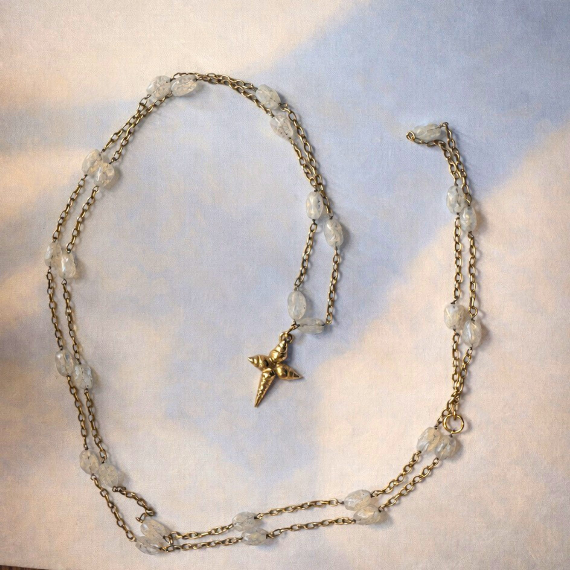 Moonstone and Cross Lariat