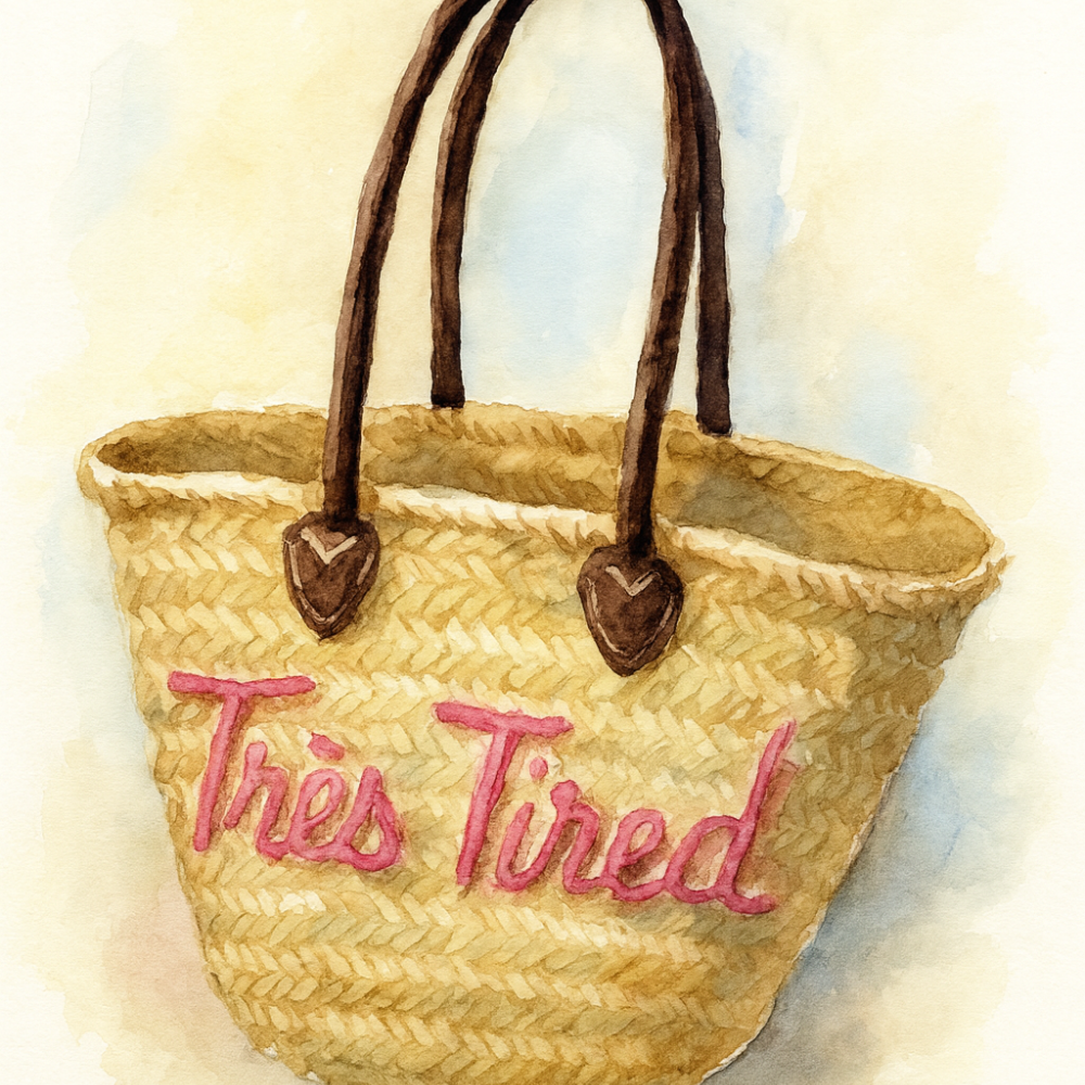 The Kitty Badminton Straw Bag - Pick your Quote