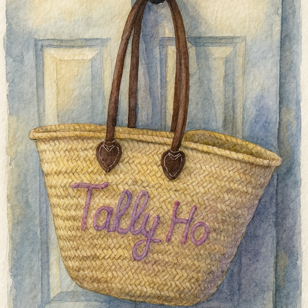 The Kitty Badminton Straw Bag - Pick your Quote