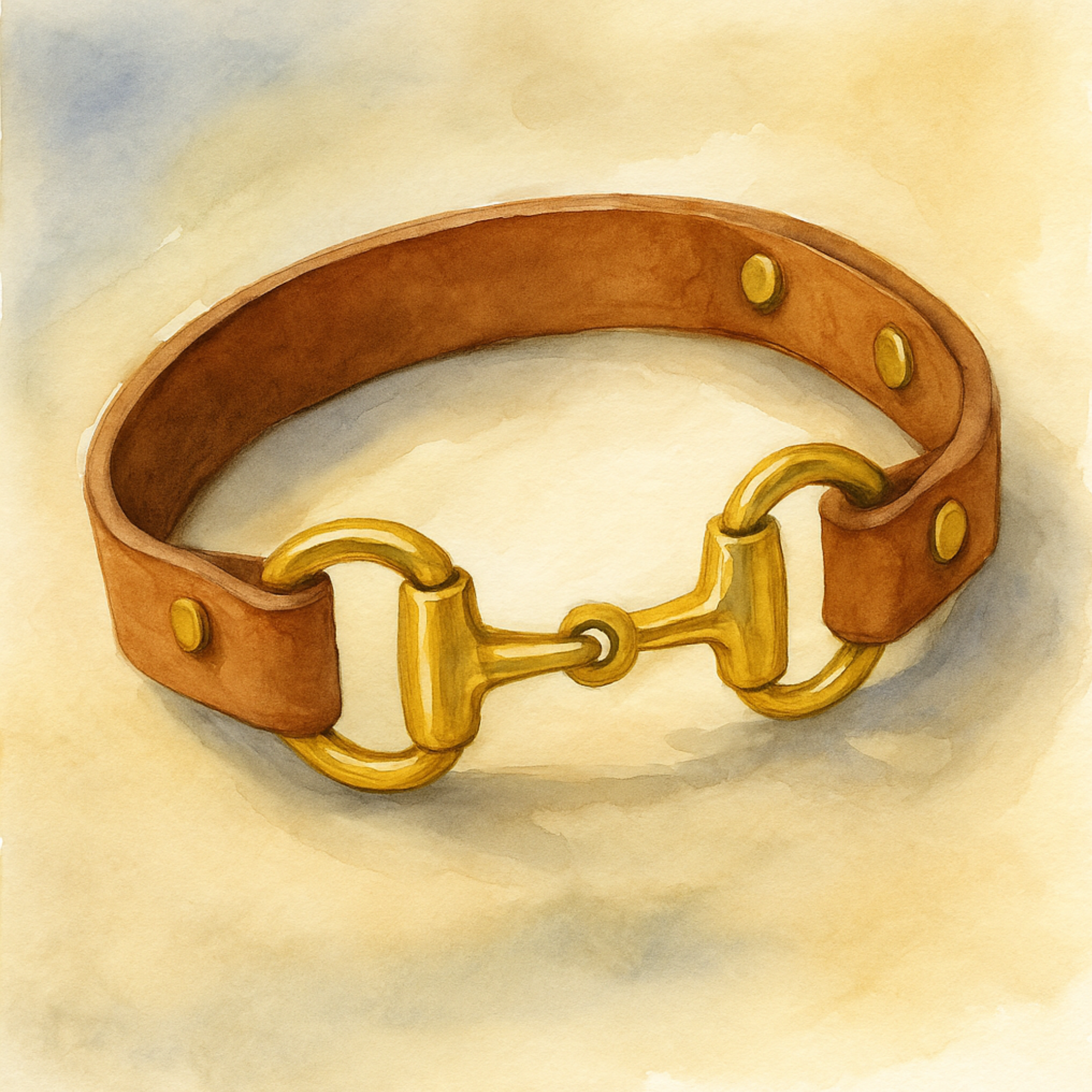 Flat Leather Snaffle Bracelet
