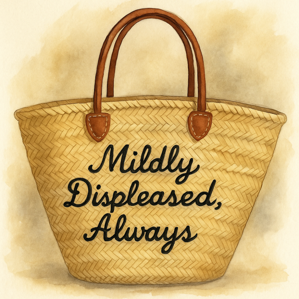 The Kitty Badminton Straw Bag - Pick your Quote