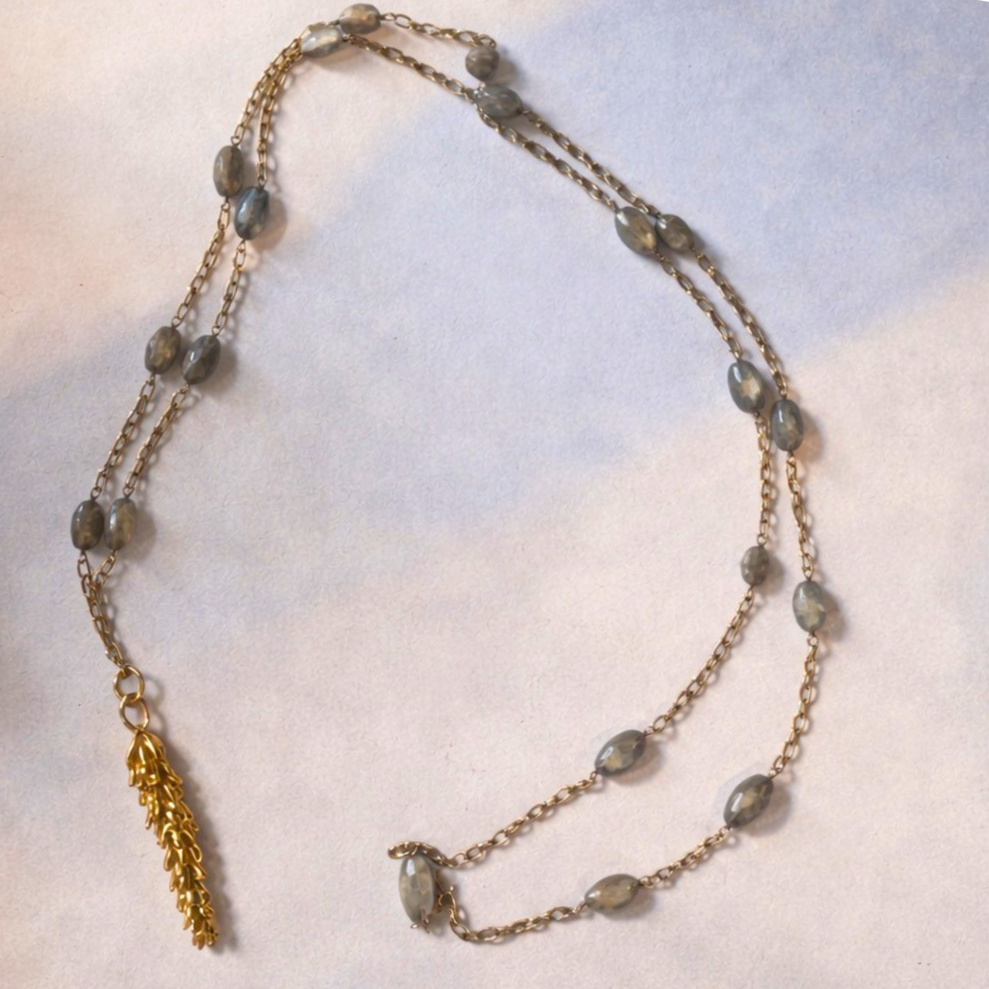 Labradorite and Lavender Lariat
