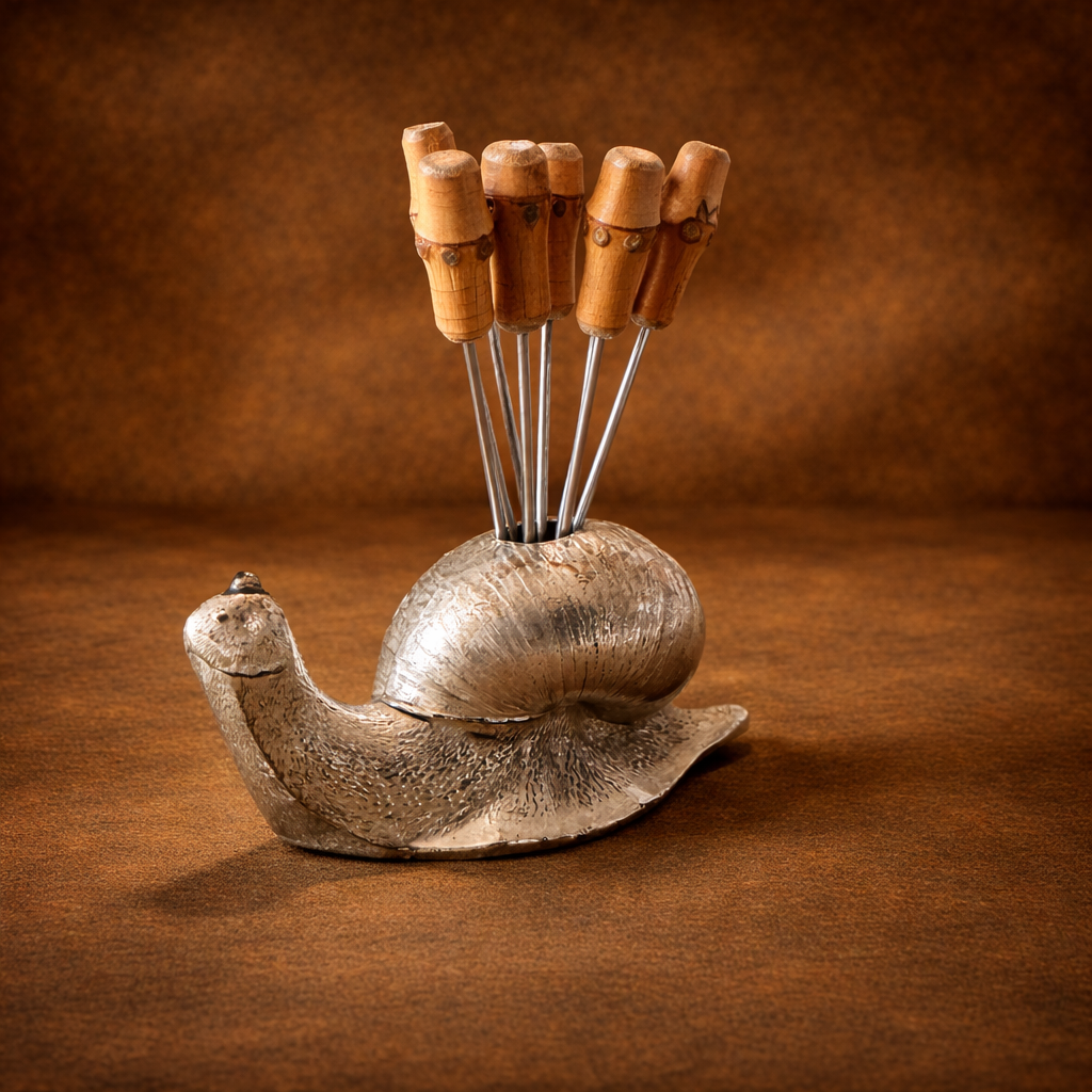 Silver Snail Hors d’Oeuvre Pick Holder