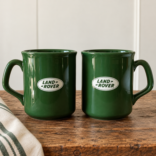 810 | Vintage Land Rover Mugs, Tams England — Pair