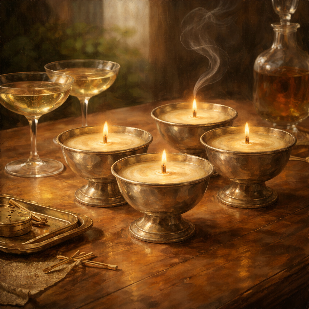 Italian Silver Plate Ice Cream Bowl Candles