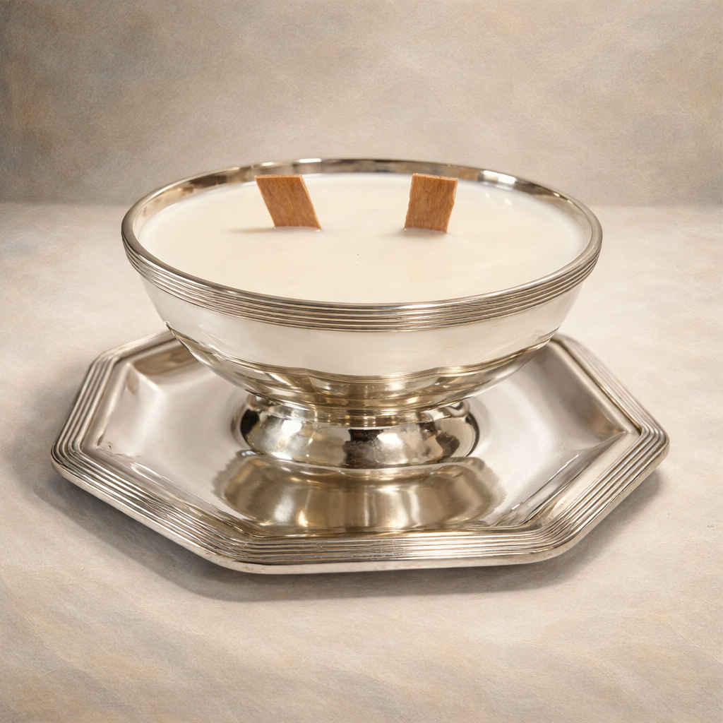 Gallia Candle Bowl with Attached Plate