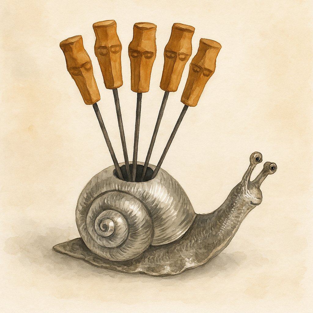 Silver Snail Hors d’Oeuvre Pick Holder