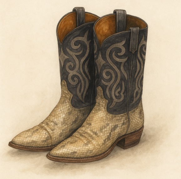 Exotic Snakeskin Cowboy Boots (Men’s Size 10) - gently worn